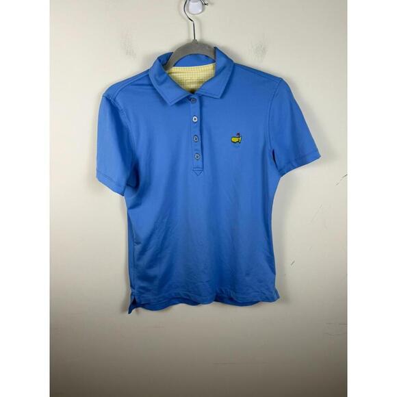 Magnolia Lane Tech Polo Shirt Masters Golf Performance Preppy Blue Women Small - Picture 1 of 5